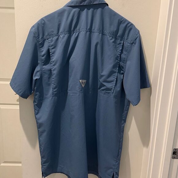 Columbia PFG Omni-Shade Men's Light blue Short Sleeve Shirt size Large - Picture 6 of 13
